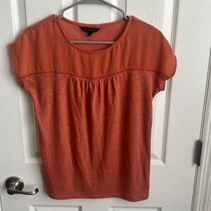 Banana Republic Blouse Top Short Sleeve Casual Coral Rust Ladies‎ XS